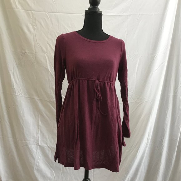 Old Navy Tops - XS Maternity Maroon Long Sleeve Tunic Top